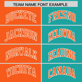 Custom Orange Aqua Four Squares Design Performance Polo Shirt
