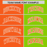 Custom Orange Neon Green Four Squares Design Performance Polo Shirt