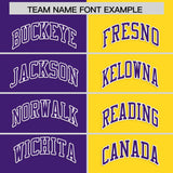 Custom Purple Gold Four Squares Design Performance Polo Shirt