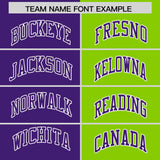 Custom Purple Neon Green Four Squares Design Performance Polo Shirt