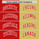 Custom Red Old Gold Four Squares Design Performance Polo Shirt