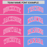 Custom Pink Light Blue Four Squares Design Performance Polo Shirt
