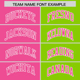 Custom Pink Neon Green Four Squares Design Performance Polo Shirt