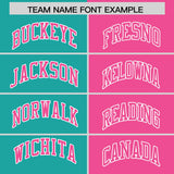 Custom Aqua Pink Four Squares Design Performance Polo Shirt