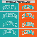 Custom Aqua Orange Four Squares Design Performance Polo Shirt