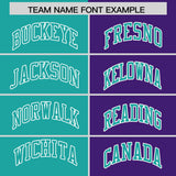 Custom Aqua Purple Four Squares Design Performance Polo Shirt