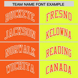 Custom Orange Fluorescent Green Four Squares Design Performance Polo Shirt
