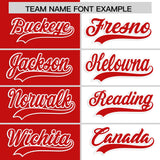 Custom White Red Four Squares Design Performance Polo Shirt