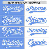 Custom Light Blue White Four Squares Design Performance Polo Shirt