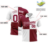Custom Crimson White Four Squares Design Performance Polo Shirt