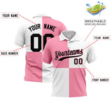 Custom Light Pink White Four Squares Design Performance Polo Shirt