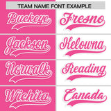 Custom Pink White Four Squares Design Performance Polo Shirt