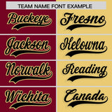 Custom Crimson Khaki Four Squares Design Performance Polo Shirt