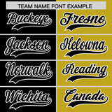 Custom Black Old Gold Four Squares Design Performance Polo Shirt