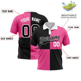 Custom Black Pink Four Squares Design Performance Polo Shirt