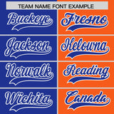 Custom Royal Orange Four Squares Design Performance Polo Shirt