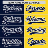 Custom Navy Gold Four Squares Design Performance Polo Shirt