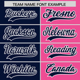 Custom Navy Pink Four Squares Design Performance Polo Shirt