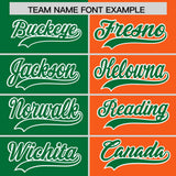 Custom Kelly Green Orange Four Squares Design Performance Polo Shirt