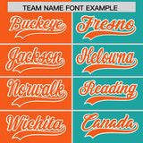Custom Orange Aqua Four Squares Design Performance Polo Shirt