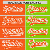 Custom Orange Neon Green Four Squares Design Performance Polo Shirt