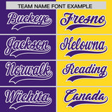 Custom Purple Gold Four Squares Design Performance Polo Shirt