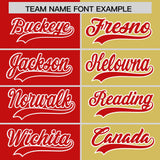 Custom Red Old Gold Four Squares Design Performance Polo Shirt
