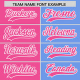 Custom Pink Light Blue Four Squares Design Performance Polo Shirt
