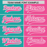 Custom Aqua Pink Four Squares Design Performance Polo Shirt