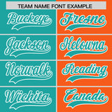 Custom Aqua Orange Four Squares Design Performance Polo Shirt