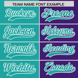 Custom Aqua Purple Four Squares Design Performance Polo Shirt