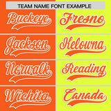 Custom Orange Fluorescent Green Four Squares Design Performance Polo Shirt