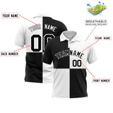 Custom White Black Four Squares Design Performance Polo Shirt