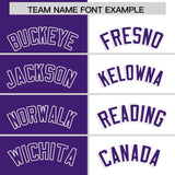 Custom Purple White Four Squares Design Performance Polo Shirt