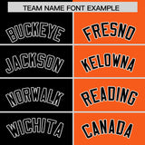Custom Black Orange Four Squares Design Performance Polo Shirt