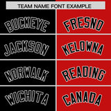 Custom Black Red Four Squares Design Performance Polo Shirt