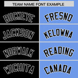 Custom Black Light Blue Four Squares Design Performance Polo Shirt