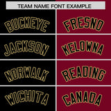 Custom Black Crimson Four Squares Design Performance Polo Shirt