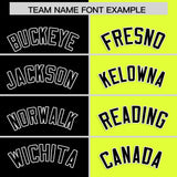 Custom Black Fluorescent Green Four Squares Design Performance Polo Shirt