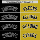 Custom Black Old Gold Four Squares Design Performance Polo Shirt