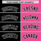 Custom Black Pink Four Squares Design Performance Polo Shirt
