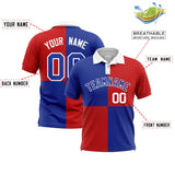 Custom Royal Red Four Squares Design Performance Polo Shirt