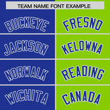 Custom Royal Neon Green Four Squares Design Performance Polo Shirt