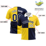 Custom Navy Gold Four Squares Design Performance Polo Shirt