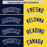 Custom Navy Gold Four Squares Design Performance Polo Shirt