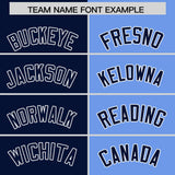 Custom Navy Light Blue Four Squares Design Performance Polo Shirt
