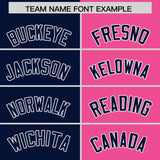 Custom Navy Pink Four Squares Design Performance Polo Shirt