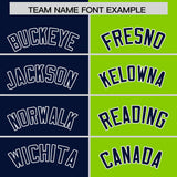 Custom Navy Neon Green Four Squares Design Performance Polo Shirt
