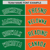 Custom Kelly Green Orange Four Squares Design Performance Polo Shirt