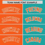 Custom Orange Aqua Four Squares Design Performance Polo Shirt
